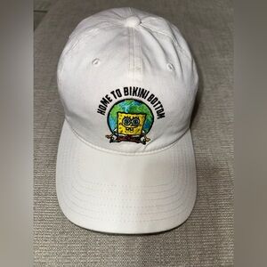 SpongeBob Squarepants White Hat with Yellow & Blue Embroidered Logo